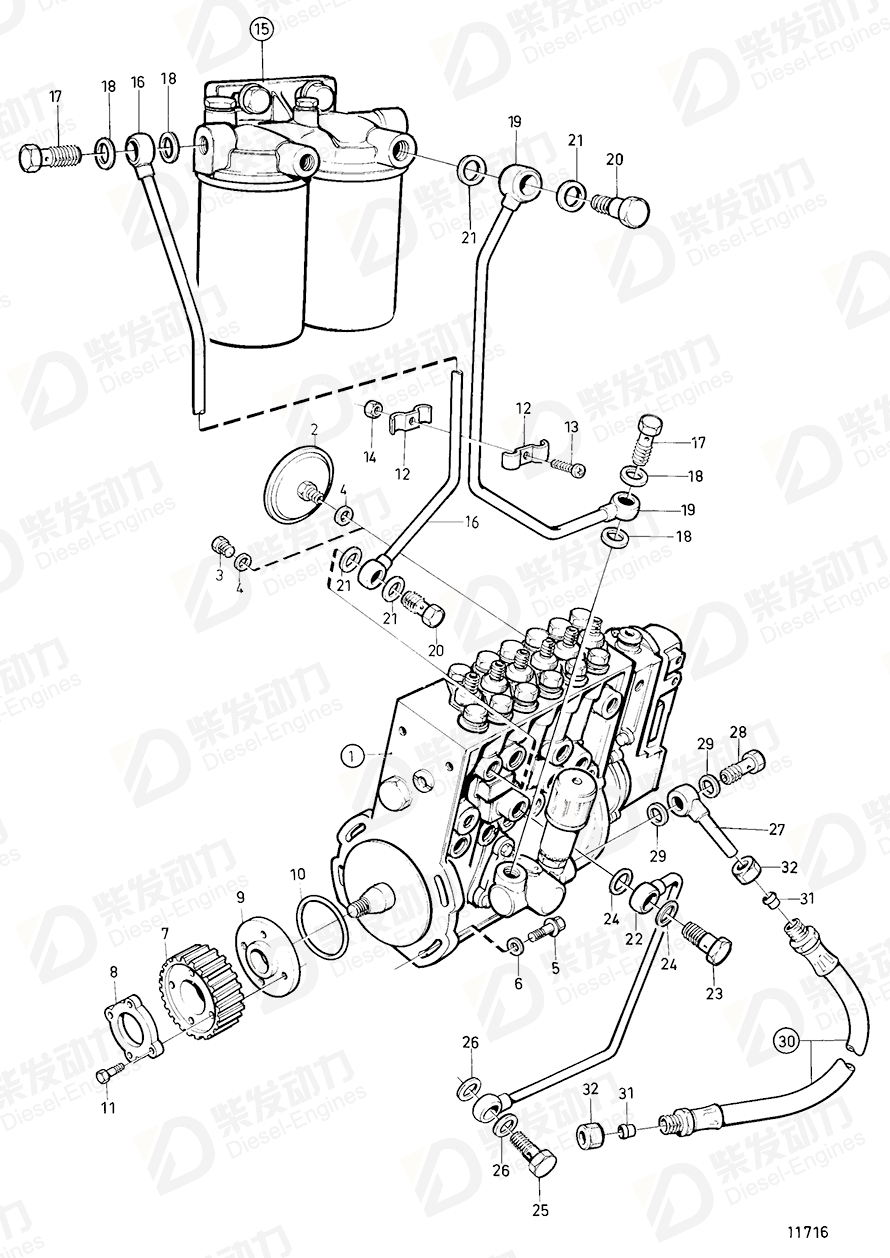 volvo penta Injection pump 866365 Drawing